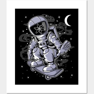 Astronaut Skate Cosmos ATOM Coin To The Moon Crypto Token Cryptocurrency Blockchain Wallet Birthday Gift For Men Women Kids Posters and Art